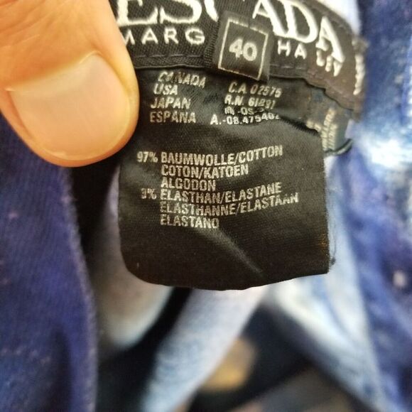 VTG Escada Women Space Galaxy Tie Dye Jeans Sz 40 Blue Buggy Y2K High Rise - Picture 7 of 7